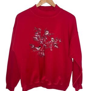 Northern Reflections - bird graphic red crewneck - vintage